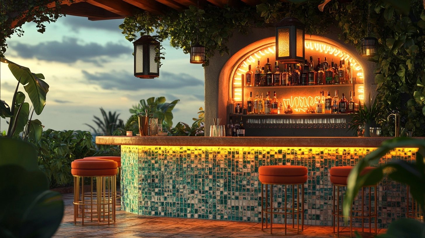 The mosaic bar in soft morning light